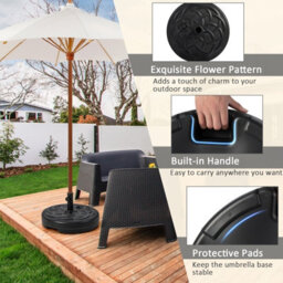 Costway 56Cm Patio Fillable Umbrella Base Stand Water/sand Fit Pole 38 & 48 mm - thumbnail 9