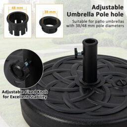 Costway 56Cm Patio Fillable Umbrella Base Stand Water/sand Fit Pole 38 & 48 mm - thumbnail 7