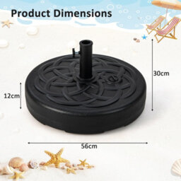 Costway 56Cm Patio Fillable Umbrella Base Stand Water/sand Fit Pole 38 & 48 mm - thumbnail 2