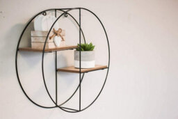 Marco Paul Modern Wooden Round Shaped 2 Tier Floating Shelves - Wall Mounted - thumbnail 2