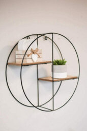 Marco Paul Modern Wooden Round Shaped 2 Tier Floating Shelves - Wall Mounted - thumbnail 9