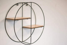 Marco Paul Modern Wooden Round Shaped 2 Tier Floating Shelves - Wall Mounted - thumbnail 8