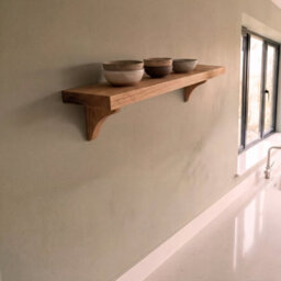Off the Grain Oak Wall Shelf With Wooden Brackets- 30Cm Wall Shelf - thumbnail 2