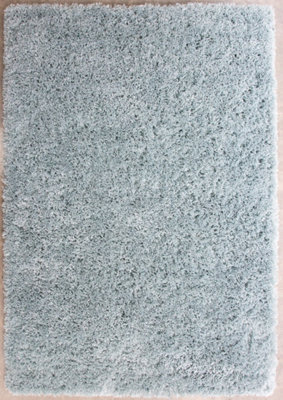 Loomed Duck Egg Blue Thick Soft Shaggy Area Rug 120X170Cm - image 1