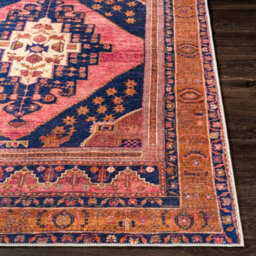 Livabliss Amelie-Washable Orange Pink Traditional Vintage Boho Living Dining Rug 160 X 220 Cm Easy Care, Non Shedding - thumbnail 5