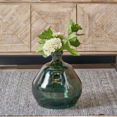 Pacific Lifestyle Organic-Shaped Vase In Sea Green Recycled Glass - image 1