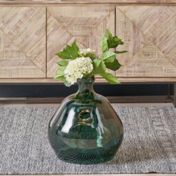 Pacific Lifestyle Organic-Shaped Vase In Sea Green Recycled Glass - thumbnail 1