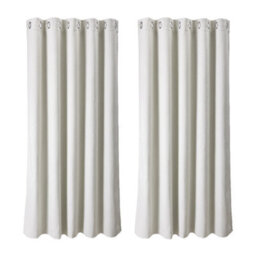 Living And Home White 2-Piece Blackout Chenille Blinds, 117Cm X 183Cm - thumbnail 1