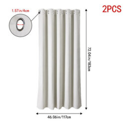 Living And Home White 2-Piece Blackout Chenille Blinds, 117Cm X 183Cm - thumbnail 9