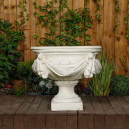 Large White/cream Draped Georgian Style Vase Planter Urn - thumbnail 9