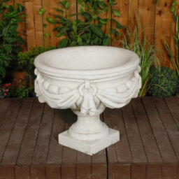 Large White/cream Draped Georgian Style Vase Planter Urn - thumbnail 6