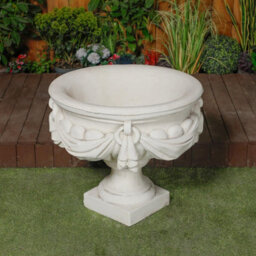 Large White/cream Draped Georgian Style Vase Planter Urn - thumbnail 7