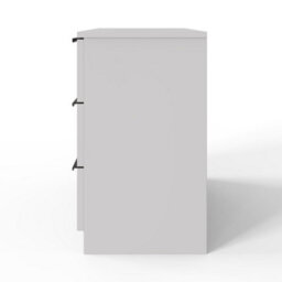 FWSTYLE Ripple Effect White 3 Drawer Chest Of Drawers Nightstand Scalloped Fronts - thumbnail 7