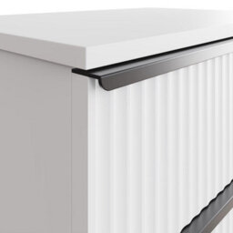 FWSTYLE Ripple Effect White 3 Drawer Chest Of Drawers Nightstand Scalloped Fronts - thumbnail 3