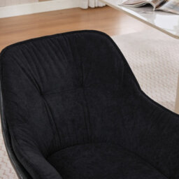 Abrihome Home Office Chair Artificial Leather Armchair, Low Seat Vanity Chair Ideal For Living Room Bedroom And Study - thumbnail 3