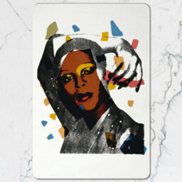 Benjamin Tate Design Abstract Art Placemat And Coaster Set With Wood Base Limited Edition Designer Collection - thumbnail 2