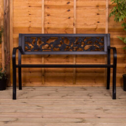Lassic Garden Vida 3 Seater 125Cm Wide Rose Style Steel Garden Outdoor Bench - thumbnail 3
