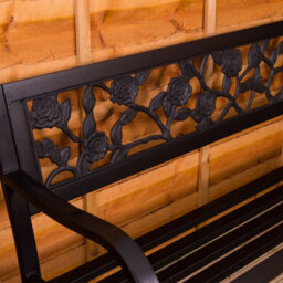 Lassic Garden Vida 3 Seater 125Cm Wide Rose Style Steel Garden Outdoor Bench - thumbnail 4