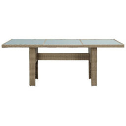 Walplus Garden Dining Table Brown 200X100X74 Cm Glass And Poly Rattan - thumbnail 2