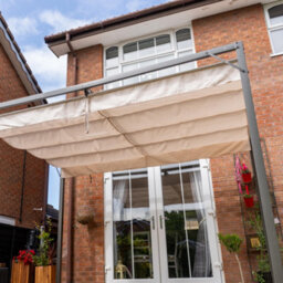 Jack Stonehouse Outdoor Free Standing Pergola - Retractable Water-Resistant Roof Canopy & Steel Frame. For Sun, Bbq, Parties - Beige - 3M X 2.15M - thumbnail 6