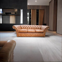 Chesterfield 3 Seater Old English Buckskin Leather Sofa Settee In Balmoral Style - thumbnail 4
