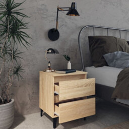 Berkfield Bed Cabinets 2 Pcs Sonoma Oak 40X35X50 Cm Engineered Wood - thumbnail 7