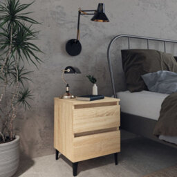 Berkfield Bed Cabinets 2 Pcs Sonoma Oak 40X35X50 Cm Engineered Wood - thumbnail 1