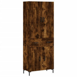 Berkfield Highboard Smoked Oak 69.5X34X180 Cm Engineered Wood - thumbnail 2