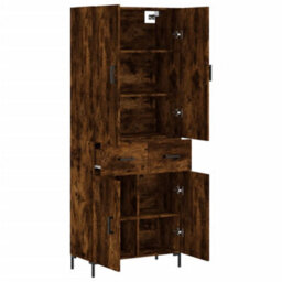 Berkfield Highboard Smoked Oak 69.5X34X180 Cm Engineered Wood - thumbnail 4