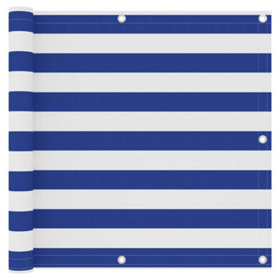Berkfield Balcony Screen White And Blue 90X500 Cm Oxford Fabric - image 1