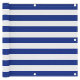 Berkfield Balcony Screen White And Blue 90X500 Cm Oxford Fabric - thumbnail 1
