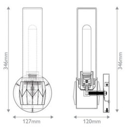Luminosa Lighting Elstead Hinkley Ellison Bathroom Wall Lamp Contemporary Black, Heritage Brass Ip44 1X E27 - thumbnail 3