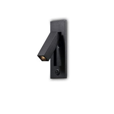 Ultra Beam Lighting Ultrabeam Black Wall Mounted Recessed Bedside Reading Light 3 Watt 3000K Warm White Led - image 1