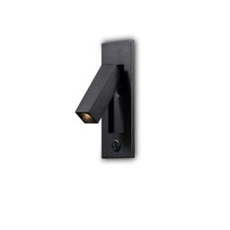 Ultra Beam Lighting Ultrabeam Black Wall Mounted Recessed Bedside Reading Light 3 Watt 3000K Warm White Led