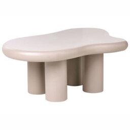 Wyld and Coco Novacasa Irregular Oval Coffee Table Taupe Mdf 100 X 70 Cm Modern Minimalist - thumbnail 5
