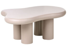 Wyld and Coco Novacasa Irregular Oval Coffee Table Taupe Mdf 100 X 70 Cm Modern Minimalist - thumbnail 2