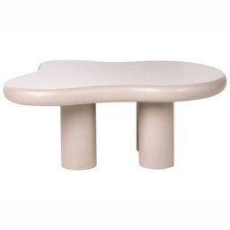 Wyld and Coco Novacasa Irregular Oval Coffee Table Taupe Mdf 100 X 70 Cm Modern Minimalist - thumbnail 3