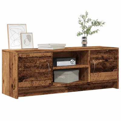 Berkfield Tv Cabinet Old Wood 102X30X37.5 Cm Engineered Wood - image 1