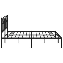 Berkfield Metal Bed Frame With Headboard Black 193X203 Cm - thumbnail 6
