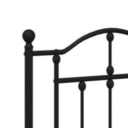 Berkfield Metal Bed Frame With Headboard Black 193X203 Cm - thumbnail 8