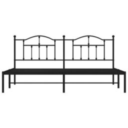 Berkfield Metal Bed Frame With Headboard Black 193X203 Cm - thumbnail 5