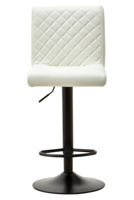 Orsina  Elegant High Back White Leather Effect Bar Chair, Diamond Tufted Bar Chair, High Back Modern Bar Stool - image 1