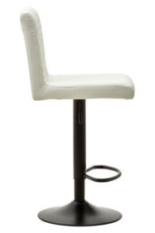 Orsina  Elegant High Back White Leather Effect Bar Chair, Diamond Tufted Bar Chair, High Back Modern Bar Stool - thumbnail 3