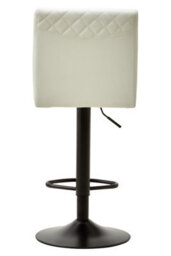 Orsina  Elegant High Back White Leather Effect Bar Chair, Diamond Tufted Bar Chair, High Back Modern Bar Stool - thumbnail 4