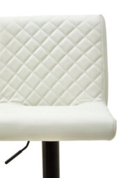 Orsina  Elegant High Back White Leather Effect Bar Chair, Diamond Tufted Bar Chair, High Back Modern Bar Stool - thumbnail 5