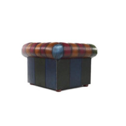 Chesterfield Patchwork Low Back Club Armchair Antique Real Leather In Classic Style - thumbnail 9