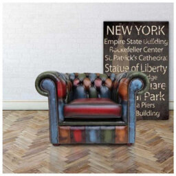 Chesterfield Patchwork Low Back Club Armchair Antique Real Leather In Classic Style - thumbnail 2