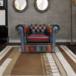 Chesterfield Patchwork Low Back Club Armchair Antique Real Leather In Classic Style - thumbnail 6
