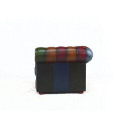Chesterfield Patchwork Low Back Club Armchair Antique Real Leather In Classic Style - thumbnail 7