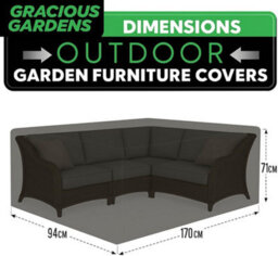 Gracious Gardens Rectangular 170X94X71Cm Outdoor Patio Waterproof Garden Furniture Cover, Weatherproof Rattan Sofa Protector - thumbnail 2